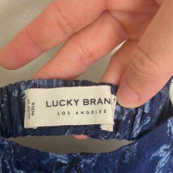 Lucky Brand Printed Mini Prep Dress Indigo Multi size Small Floral - Picture 8 of 8